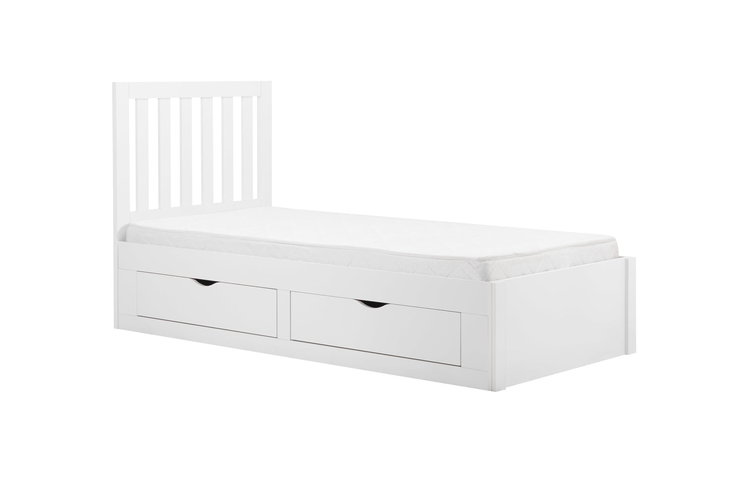 Appleby White 4 Draw Storage Wooden Single Bed