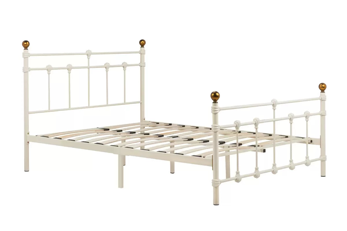 Atlas Cream Metal Double Bed