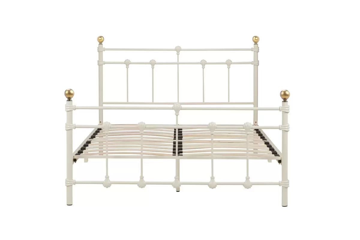 Atlas Cream Metal Double Bed