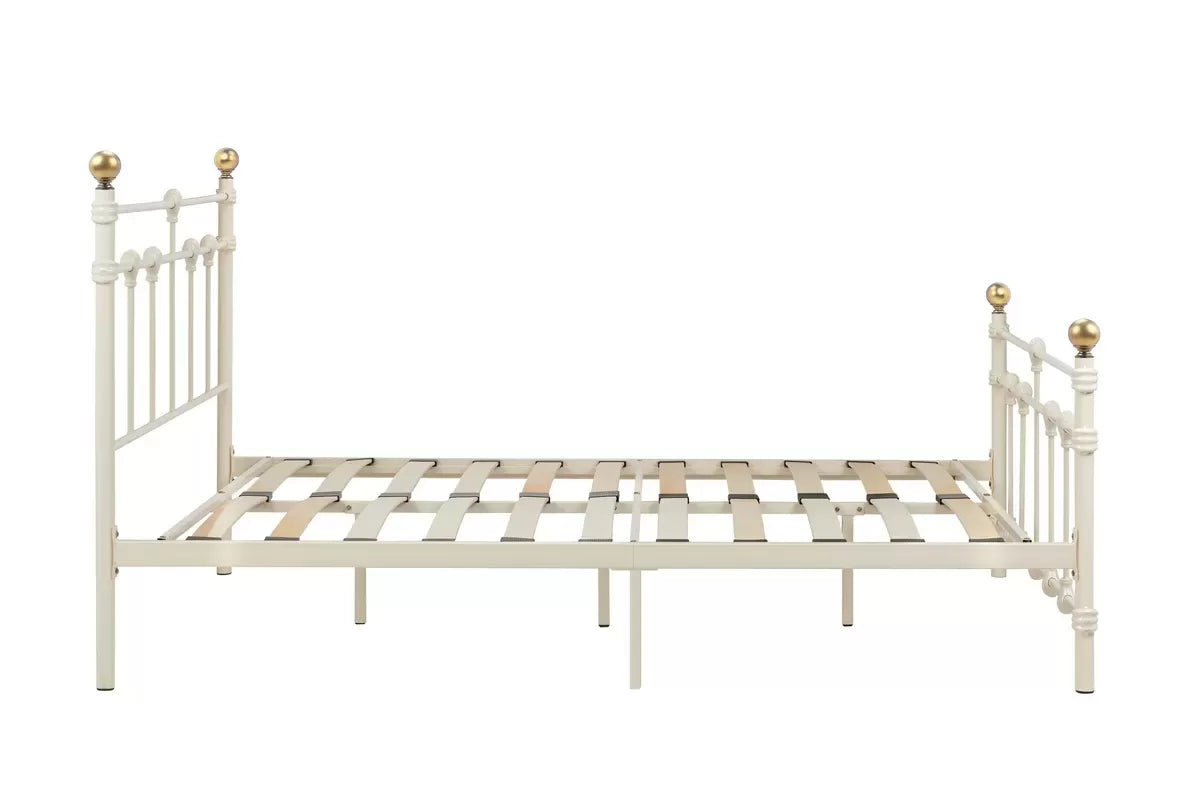 Atlas Cream Metal Double Bed