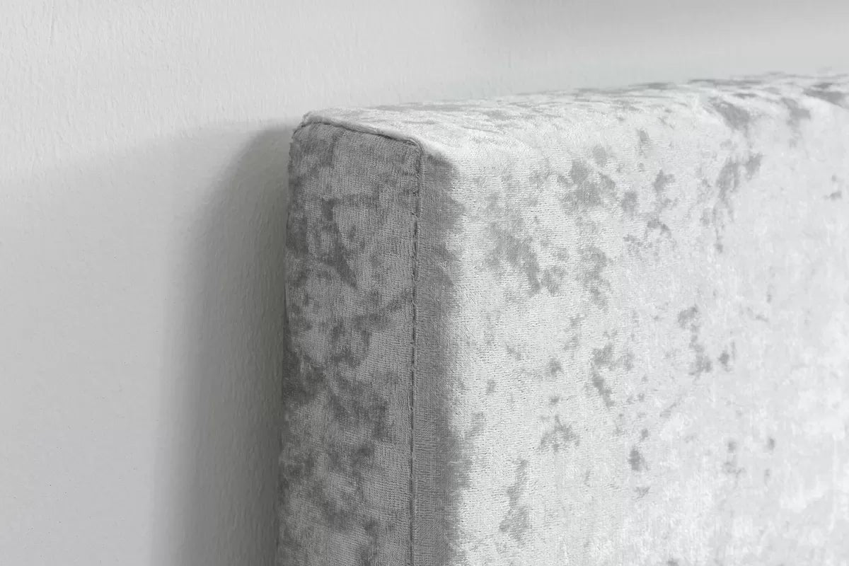Bonn Berlin Steel Crush Velvet Ottoman Double Bed