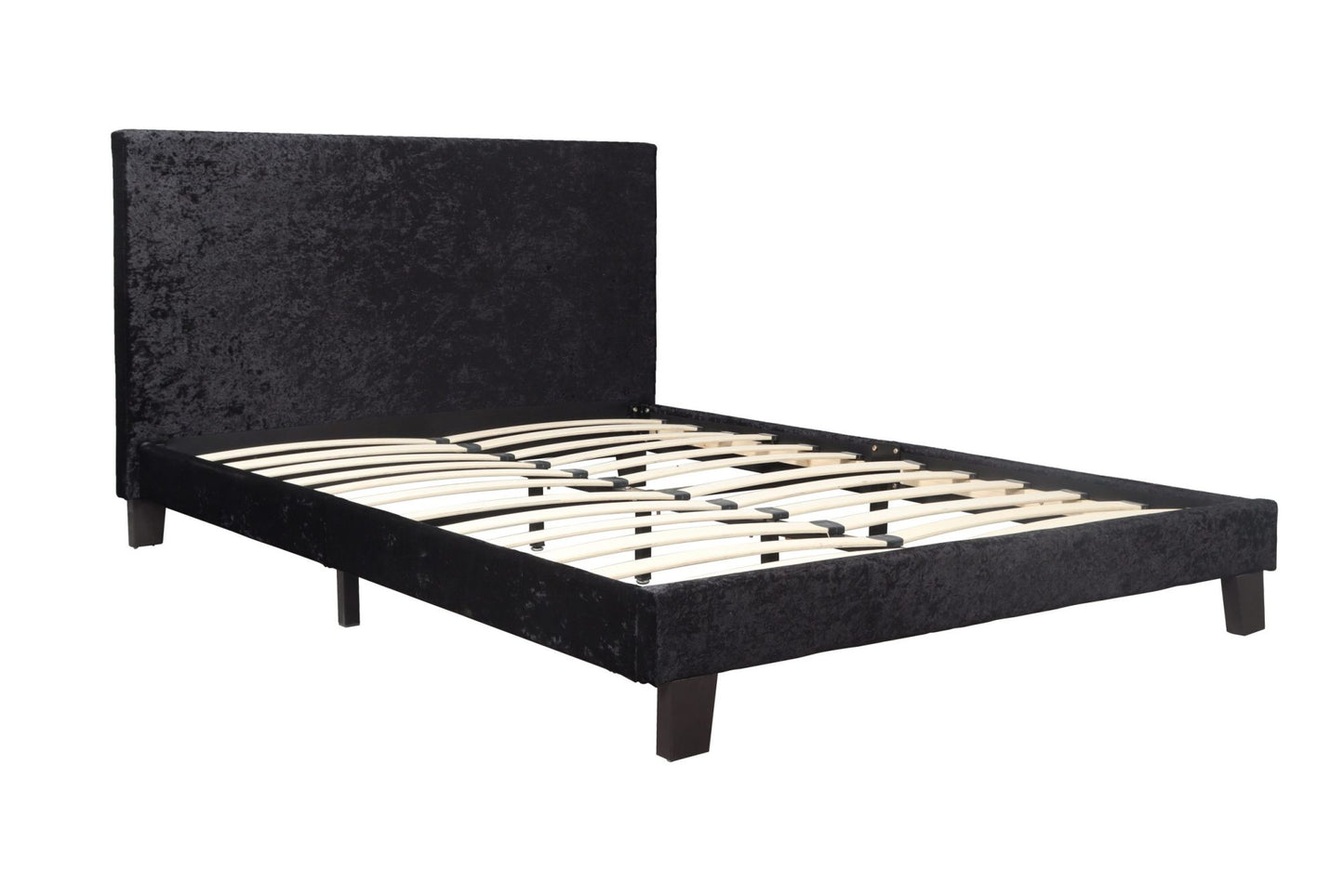 Bonn Berlin Black Curshed Velvet King Bed