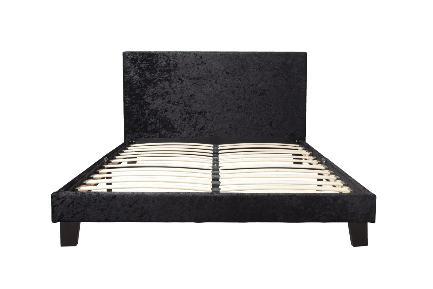 Bonn Berlin Black Curshed Velvet King Bed