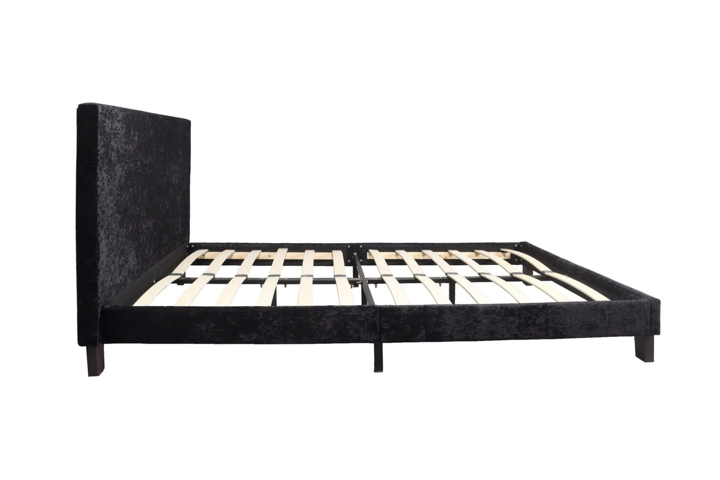 Bonn Berlin Black Curshed Velvet King Bed