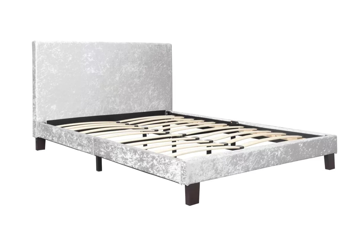 Bonn Berlin Steel Crush Velvet Small Double Bed