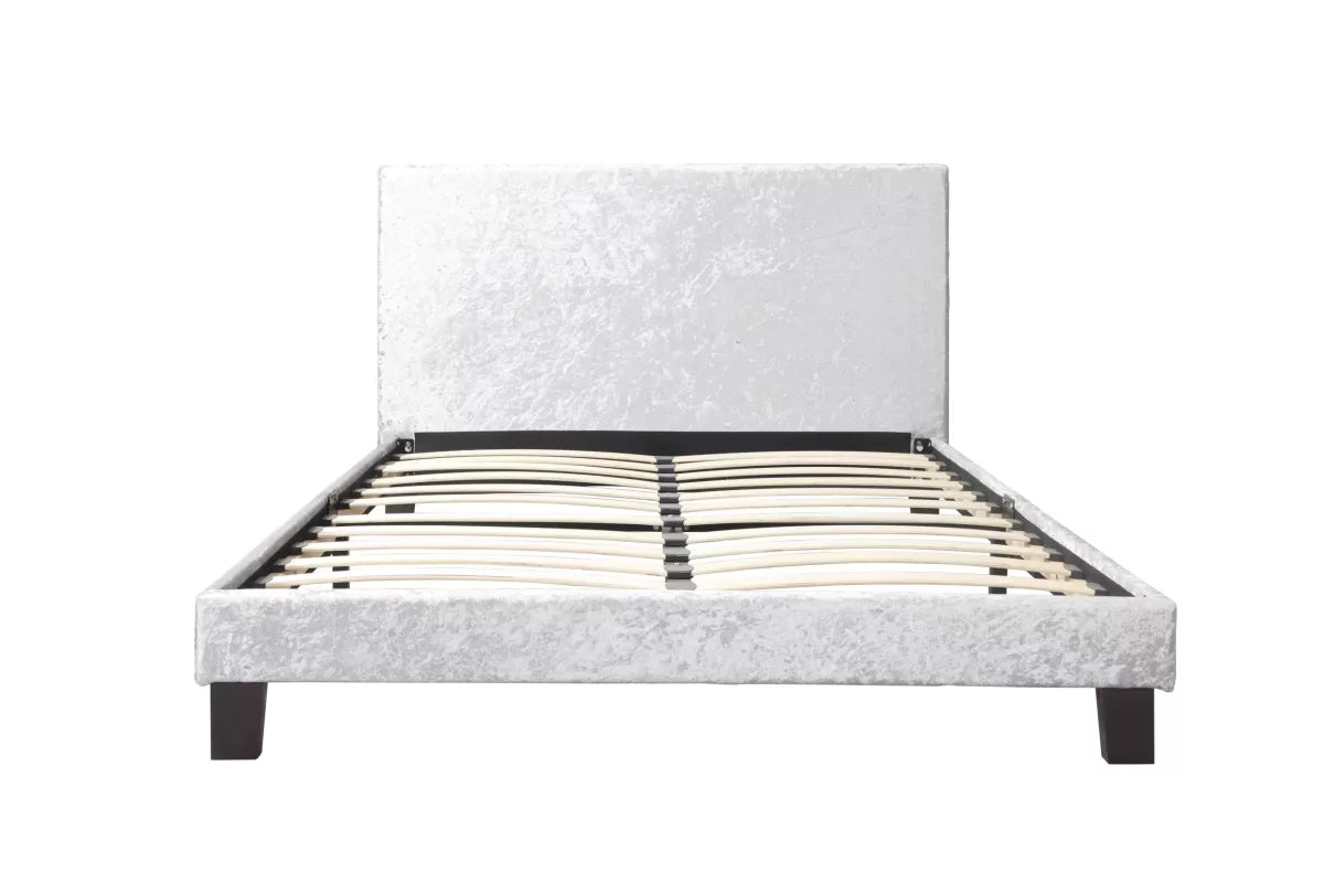 Bonn Berlin Steel Crush Velvet Small Double Bed