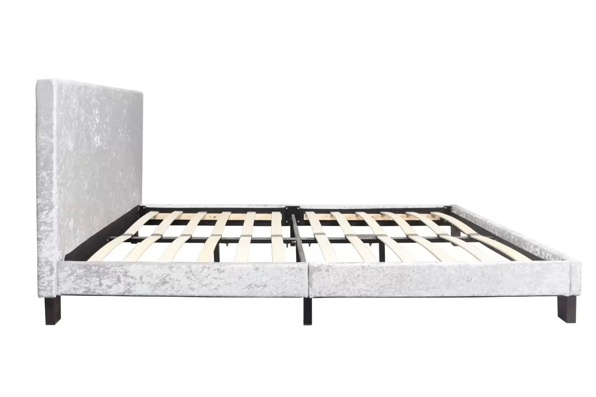 Bonn Berlin Steel Crush Velvet Small Double Bed