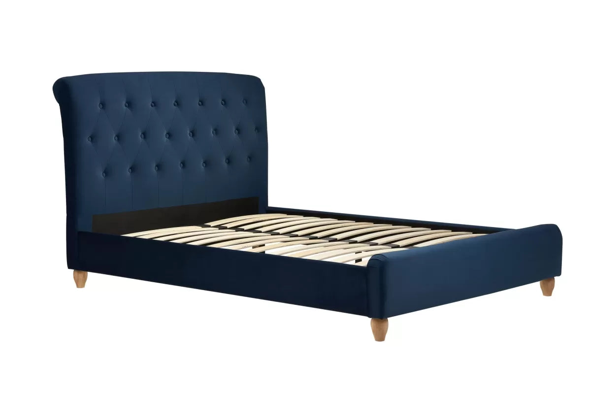Brompton Blue Fabric King Bed