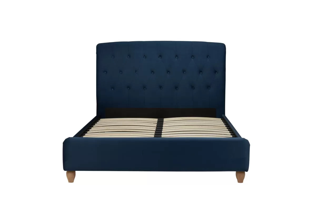Brompton Blue Fabric King Bed