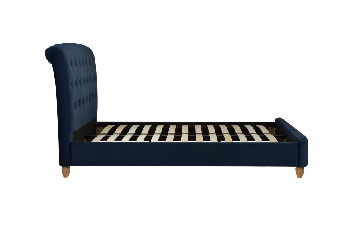 Brompton Blue Fabric King Bed