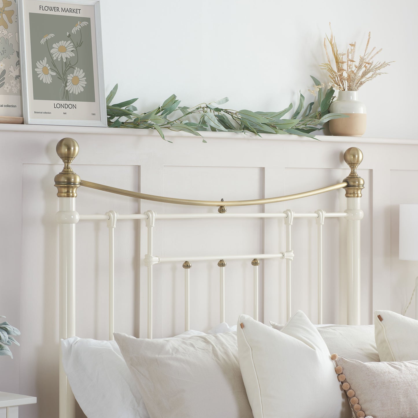 Bronte Cream Metal King Bed