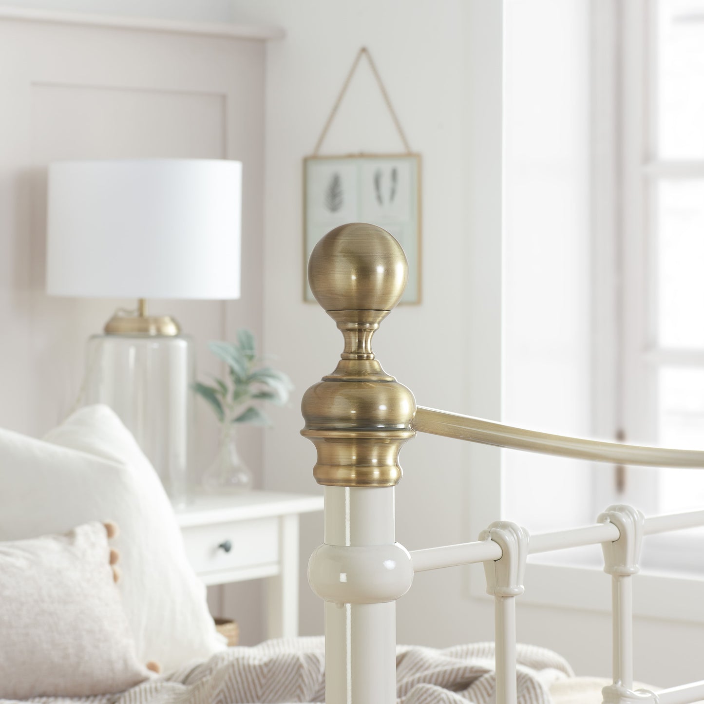 Bronte Cream Metal King Bed