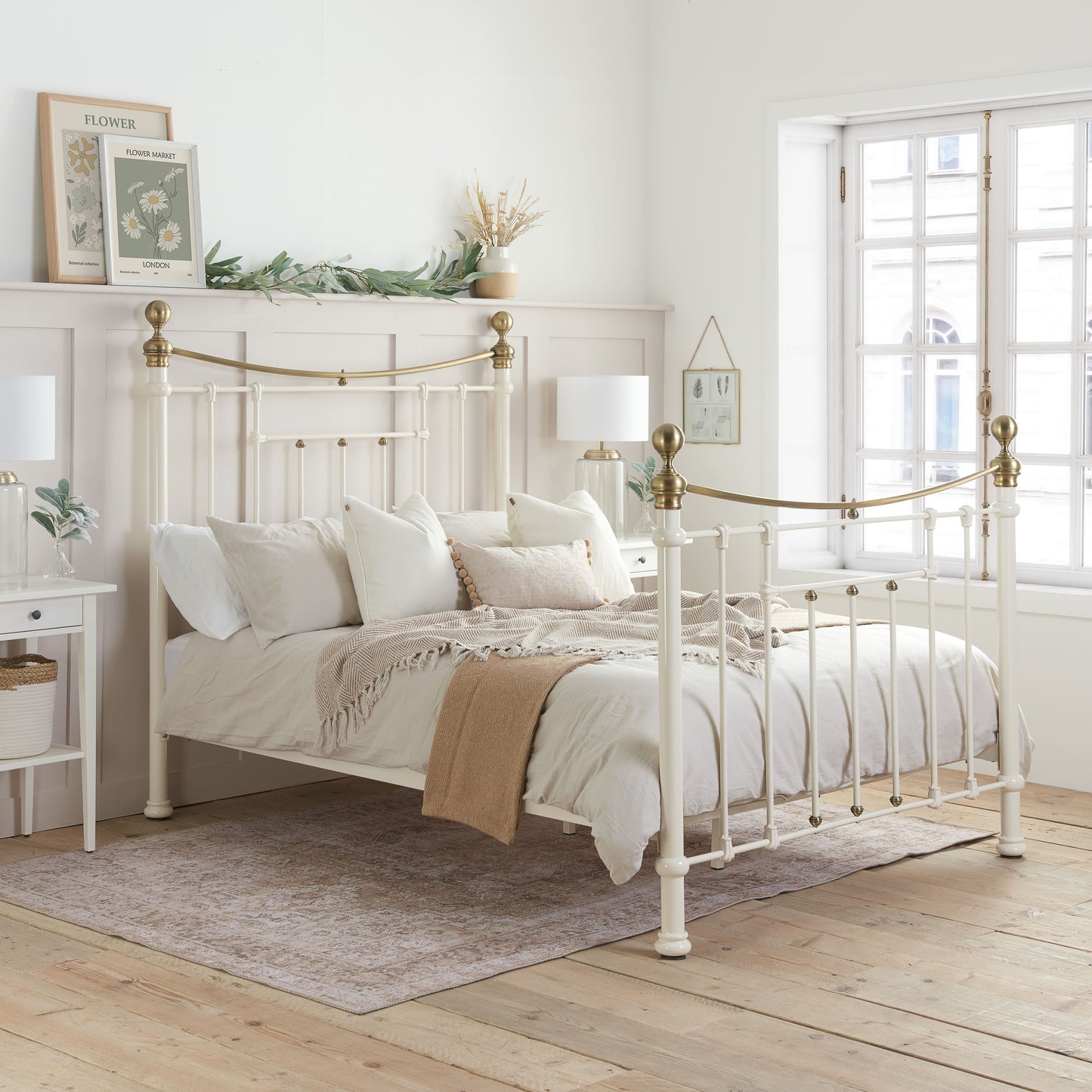 Bronte Cream Metal King Bed