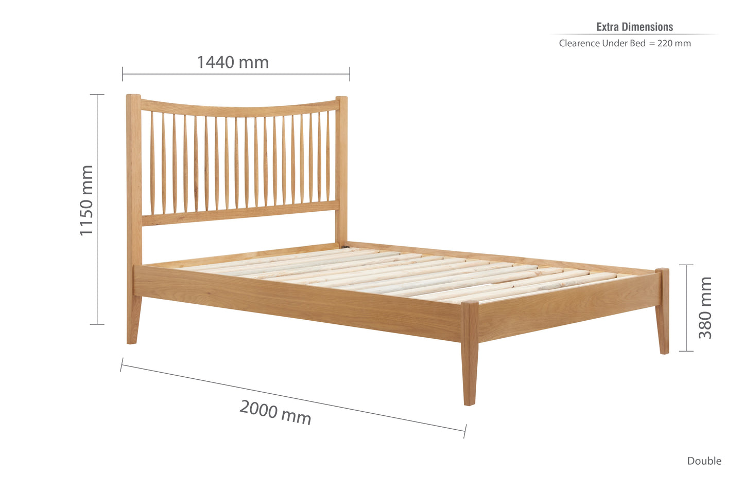 Berwick Oak Double Bed