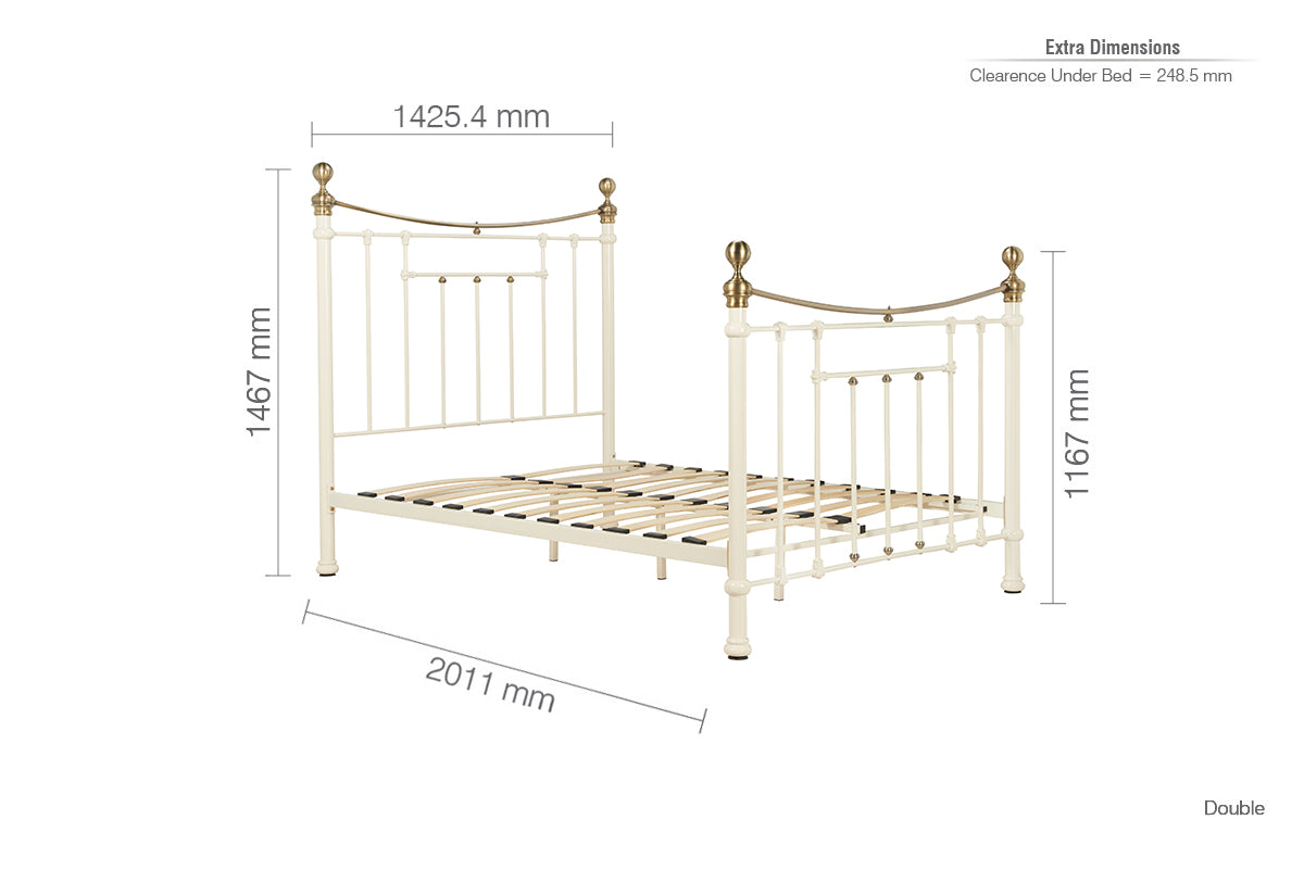 Bronte Cream Metal King Bed