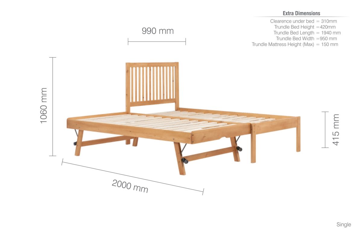 Buxton Guest Bed Pine + 2 Single Air Mattresses