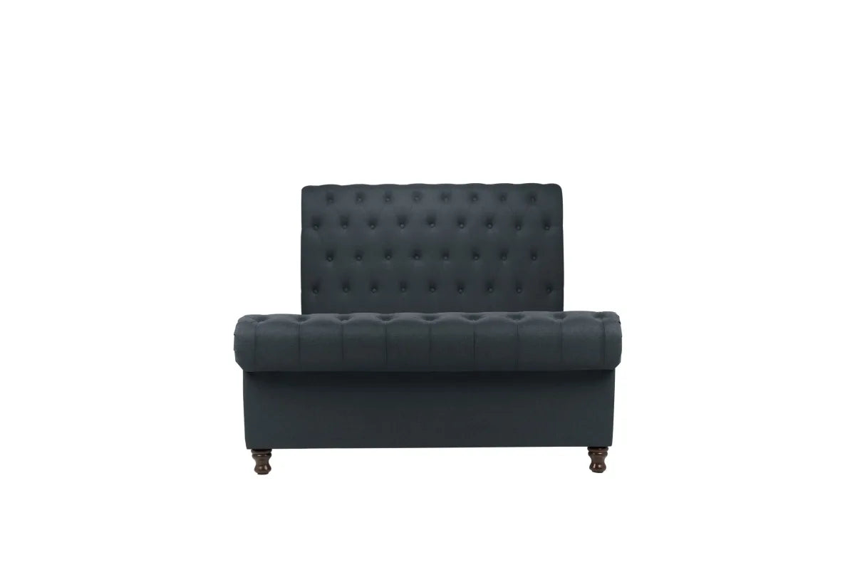 Castello Charcoal Side Ottoman Double Bed