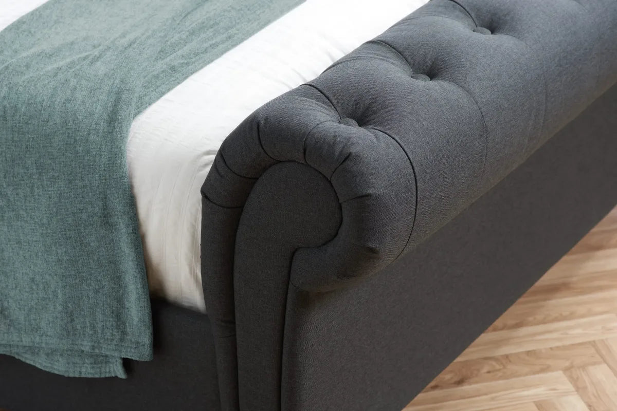 Castello Charcoal Slegh Double Bed