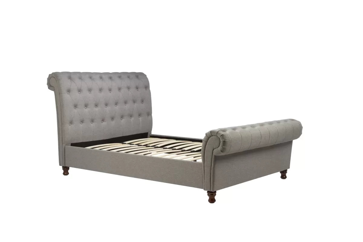 Castello Grey Sleigh Double Bed