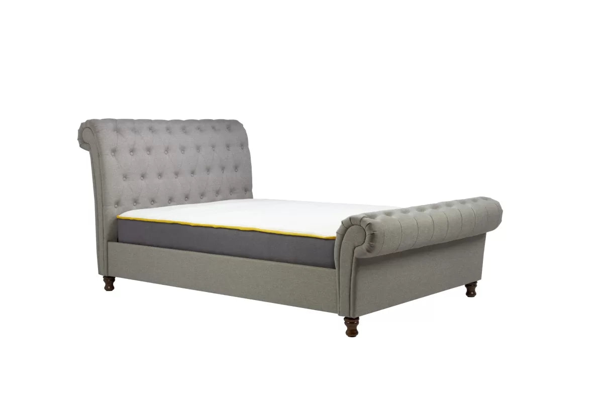Castello Grey Sleigh Double Bed