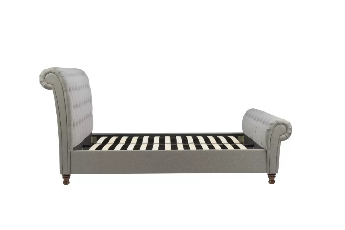 Castello Grey Sleigh Double Bed