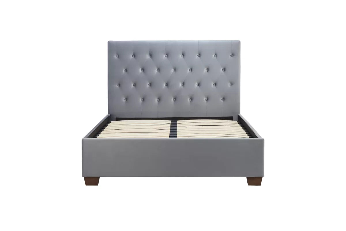 Cologne Grey Fabric Double Bed