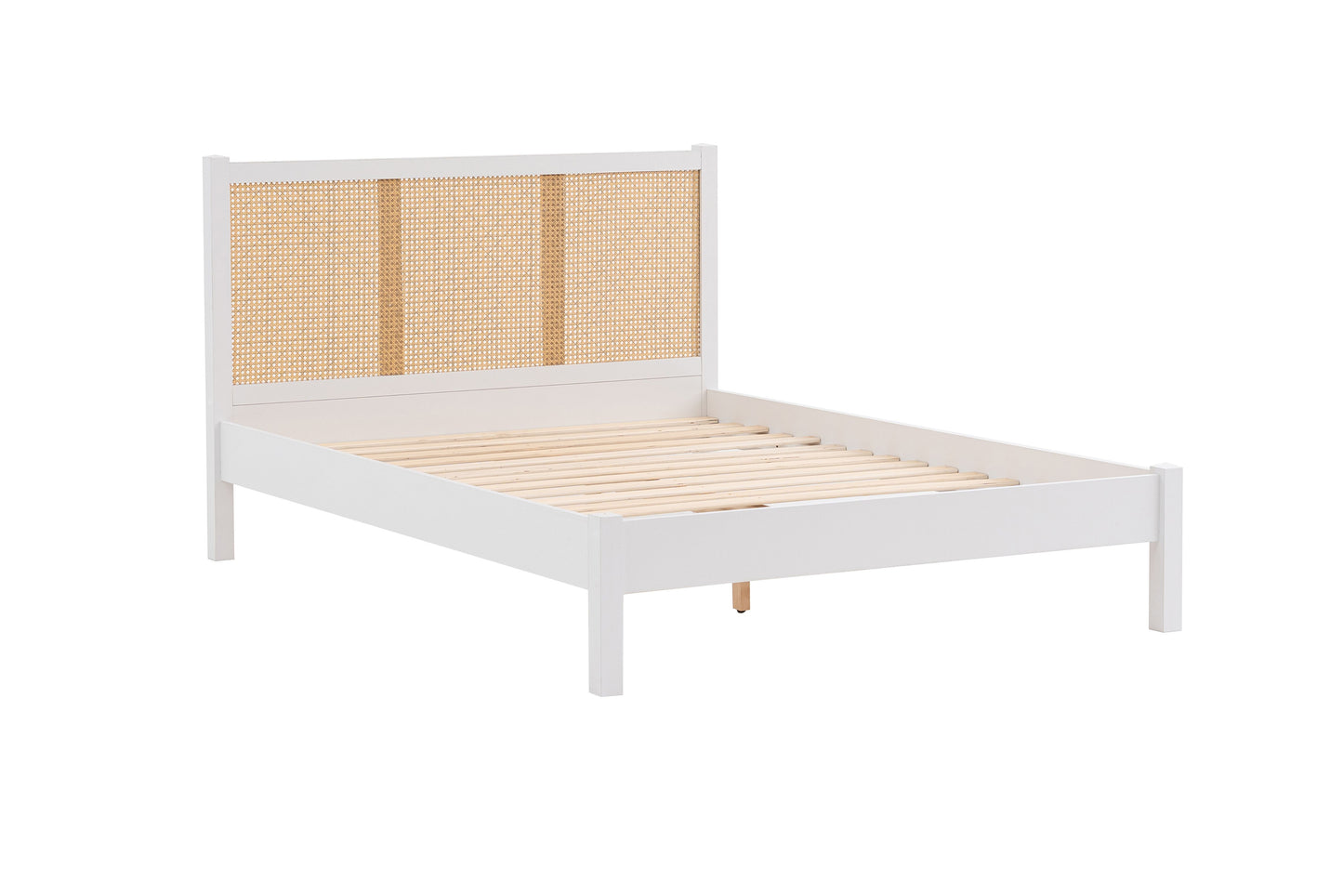 Croxley White Rattan Double Bed