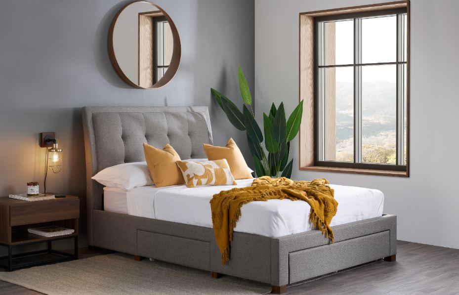 Shelby Grey Storage Double Bed