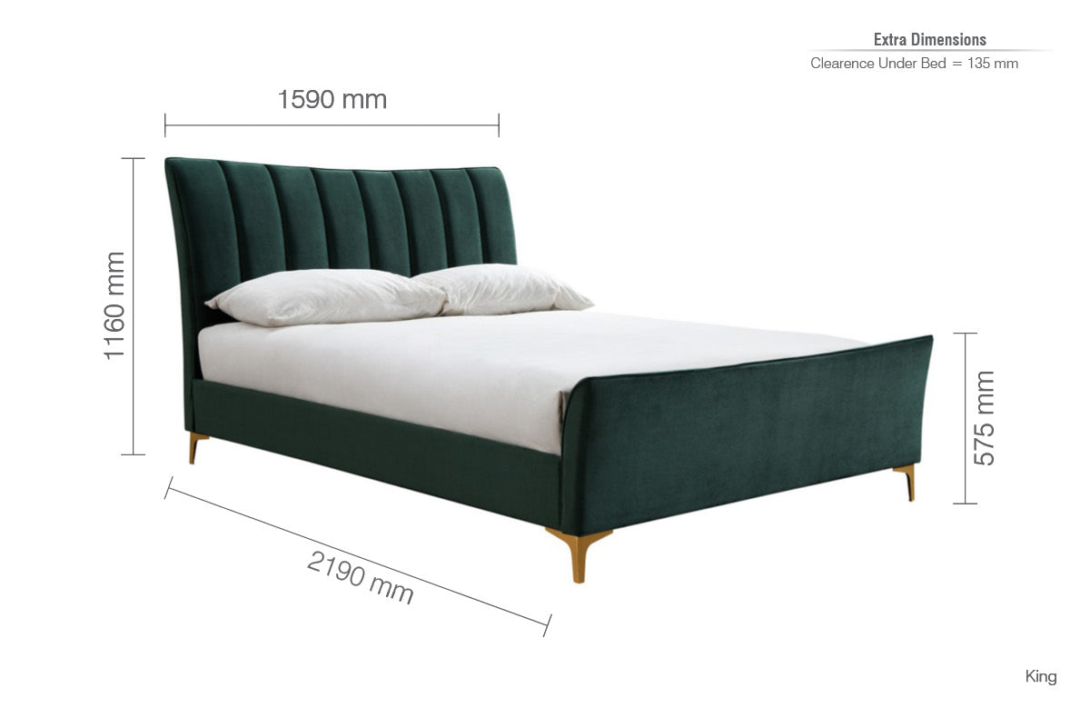 Clover Green Fabric King Bed