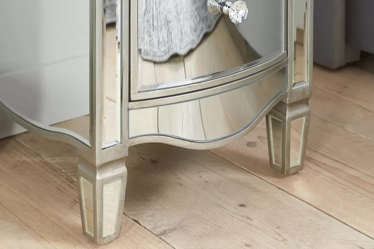 Elysee Mirrored 2 Drawer Bedside