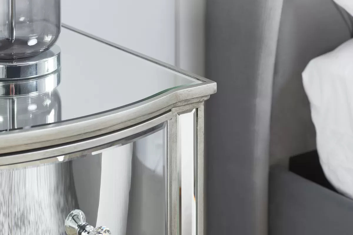 Elysee Mirrored 2 Drawer Bedside