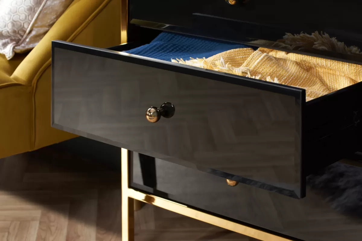 Fenwick Black & Gold 6 Drawer Chest