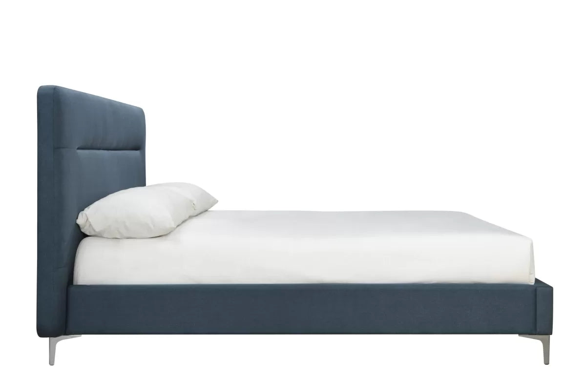 Finn Steel Blue Fabric King Bed