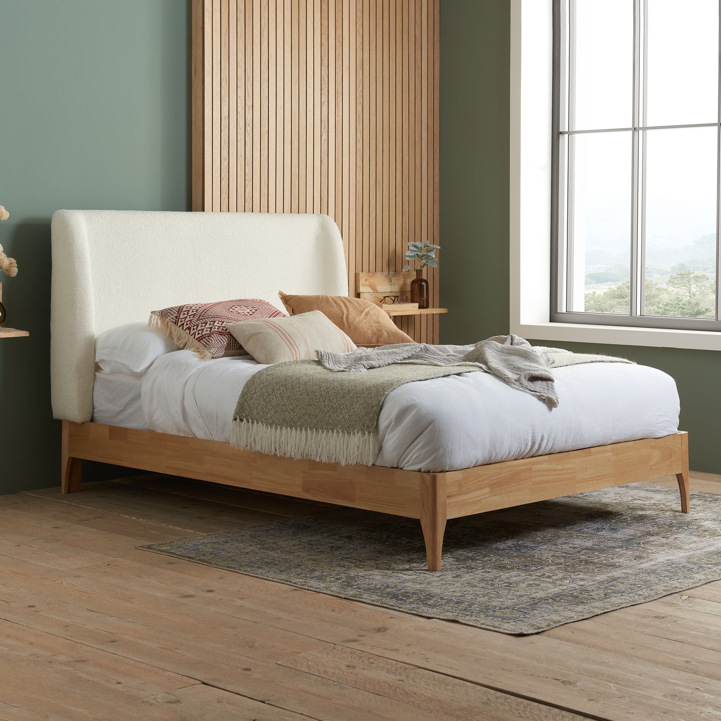 Halfden White King Bed