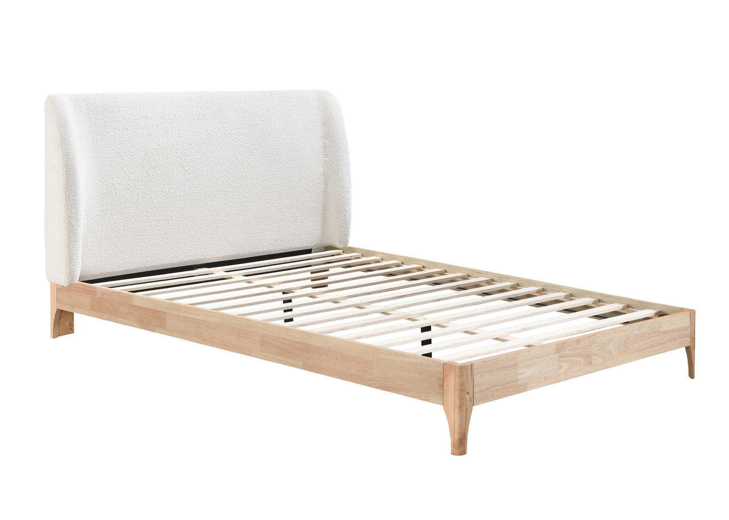 Halfden White Boucle Double Bed