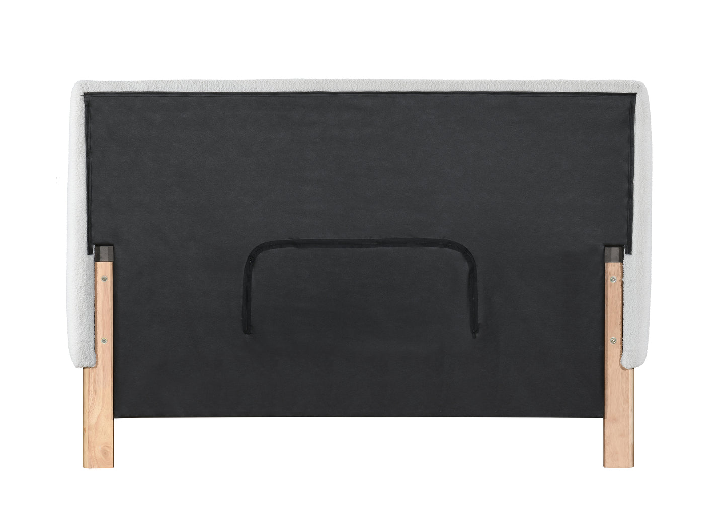 Halfden White Boucle Double Bed