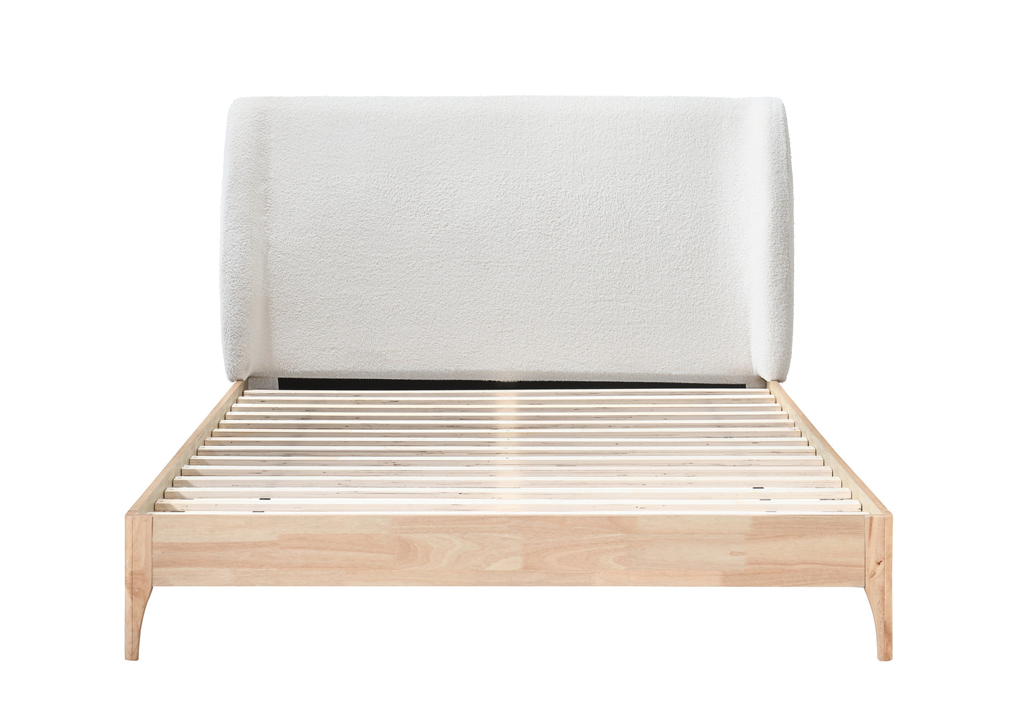 Halfden White Boucle Double Bed