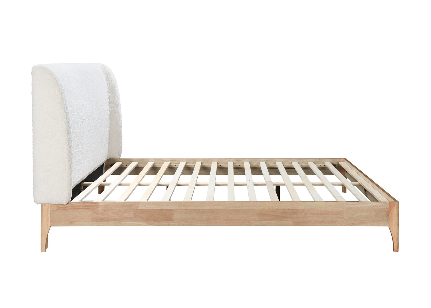 Halfden White Boucle Double Bed