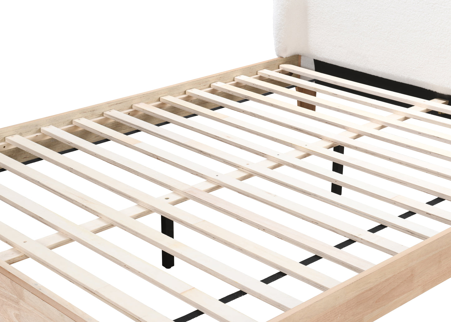 Halfden White Boucle Double Bed