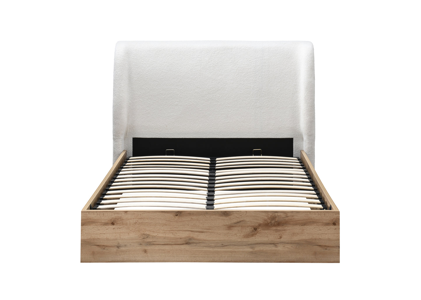 Halfden White Boucle Ottoman King Bed