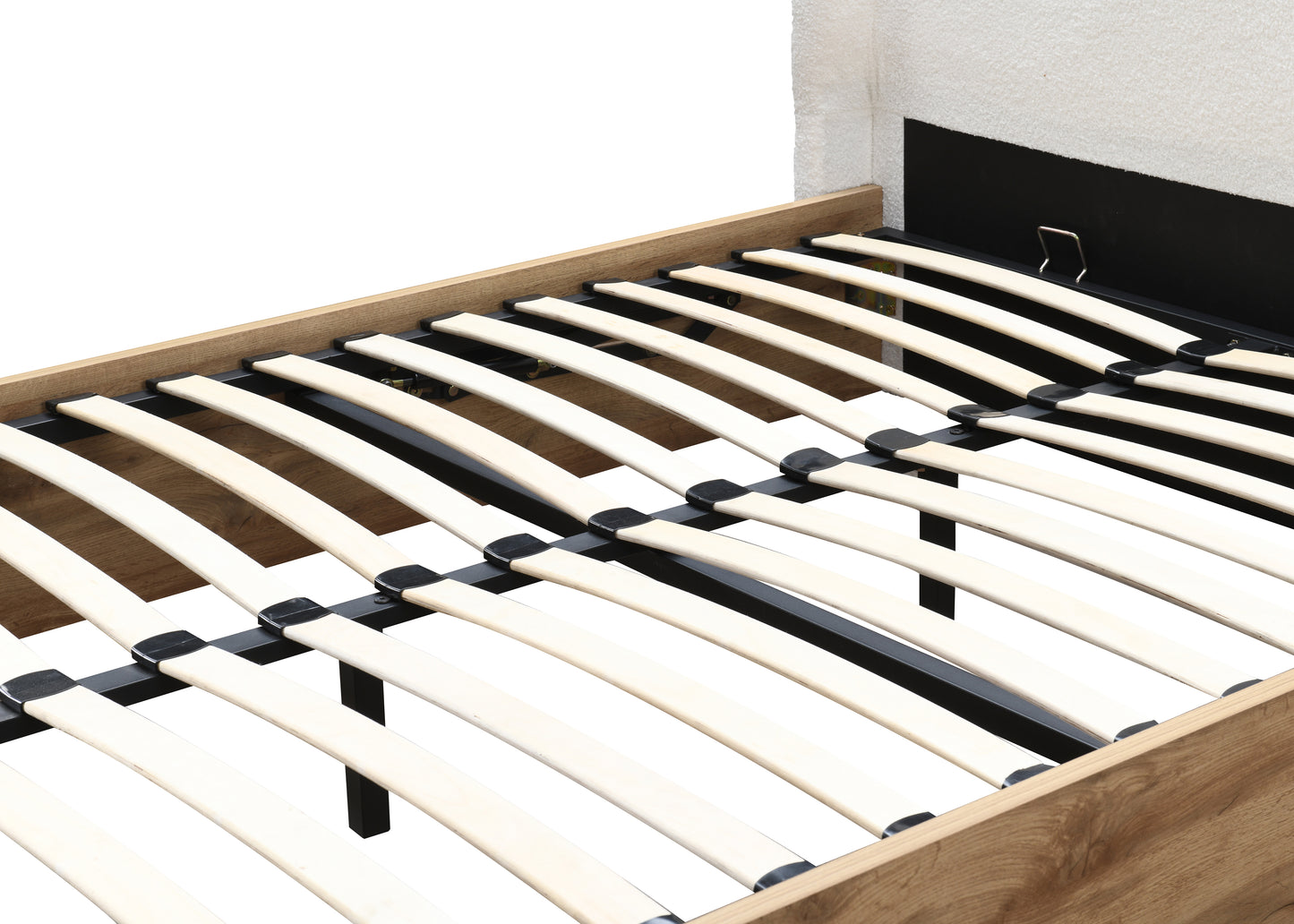 Halfden White Boucle Ottoman King Bed