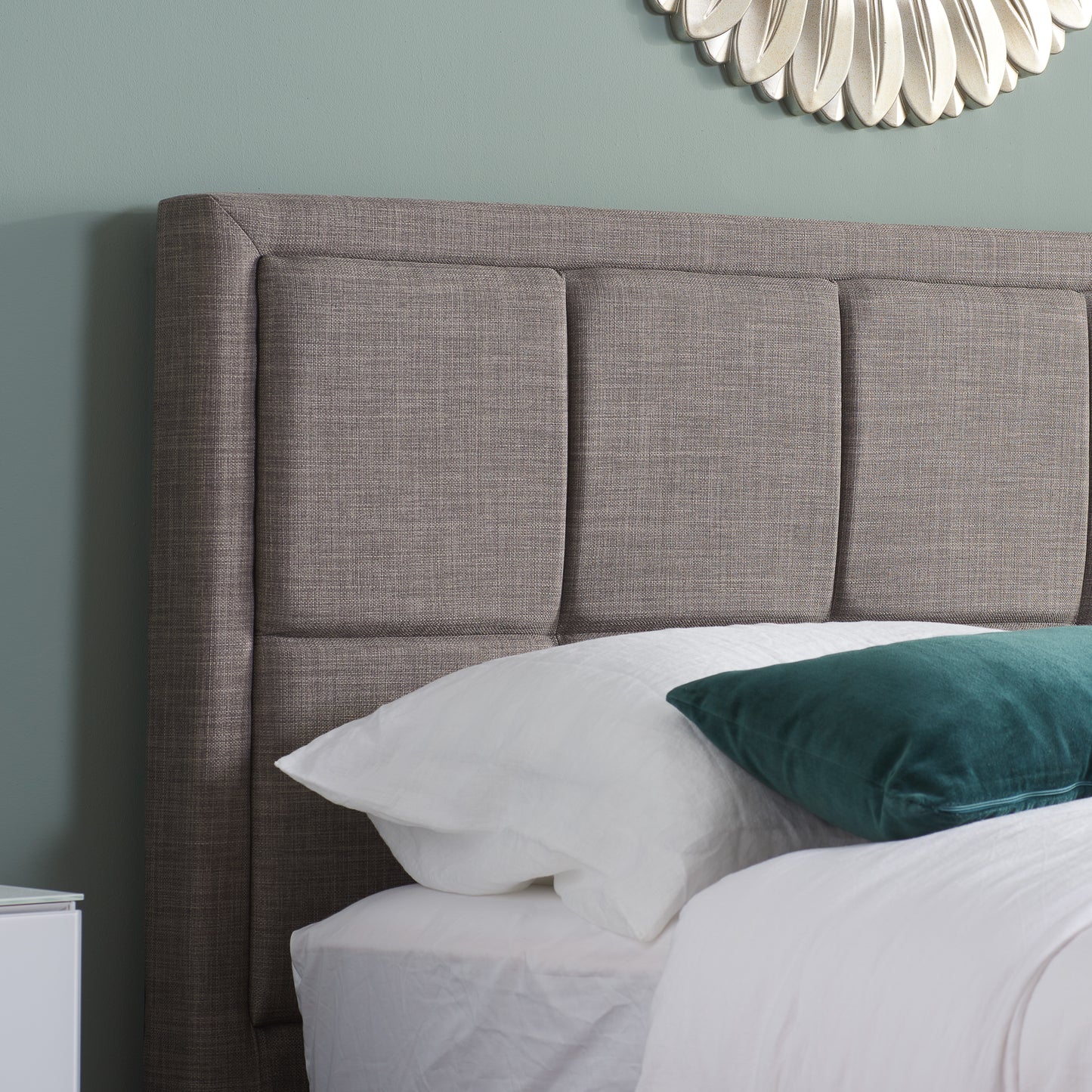 Hannover Grey Fabric King Ottoman Bed