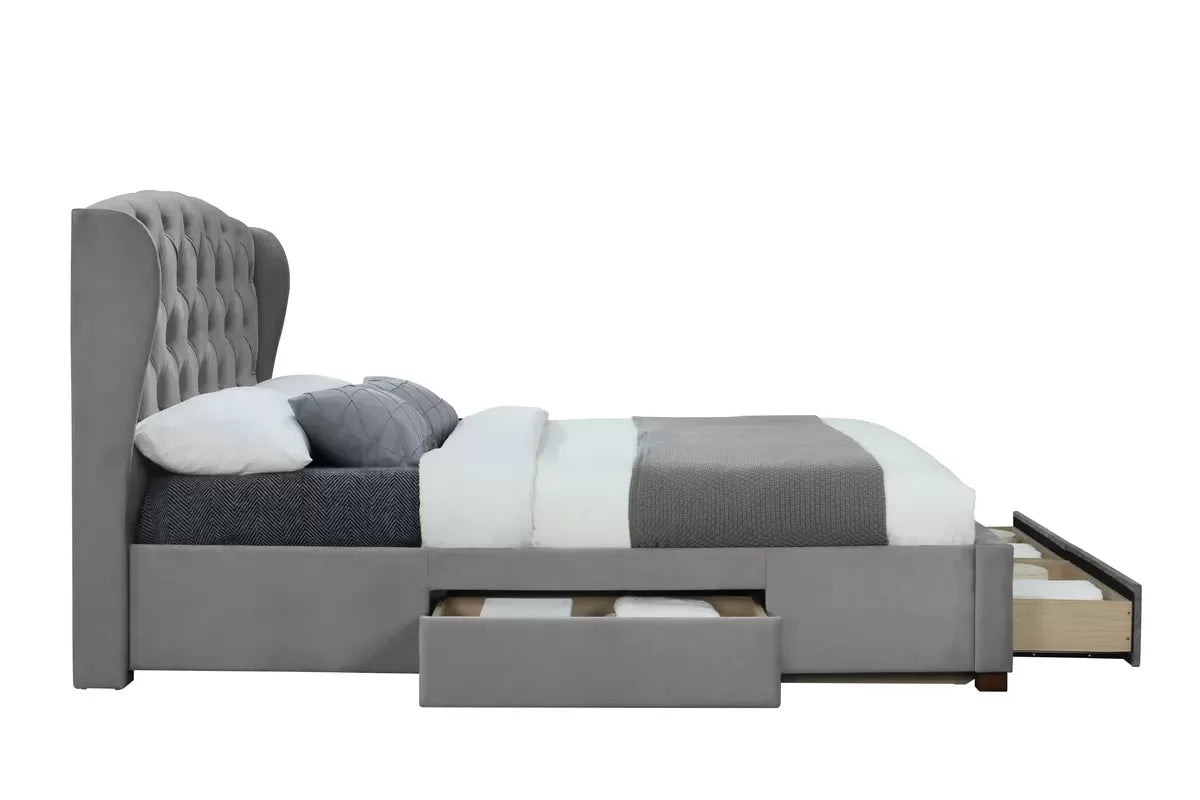 Hope Grey Fabric Storage King Bed