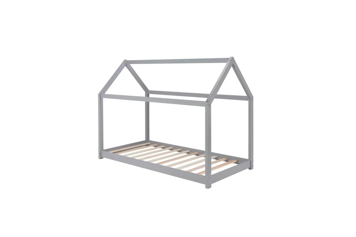 House Single Bed Grey + Single Air Mattress