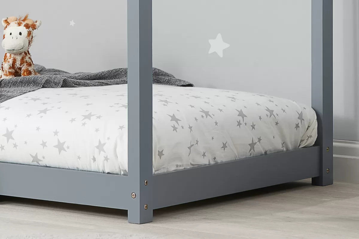 House Single Bed Grey + Single Air Mattress