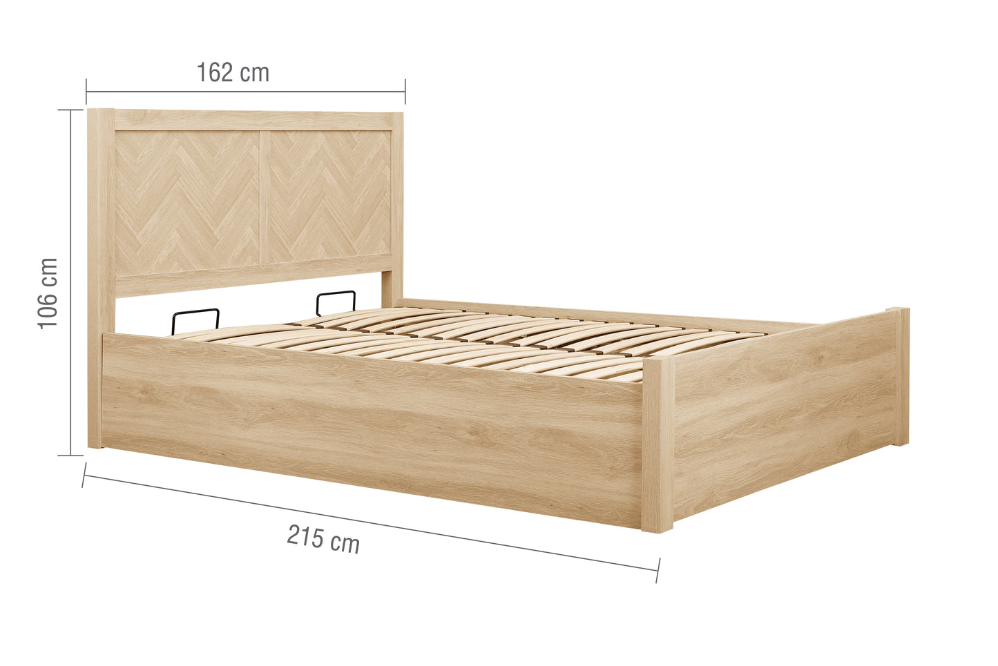 Herringford Ottoman Oak King Bed