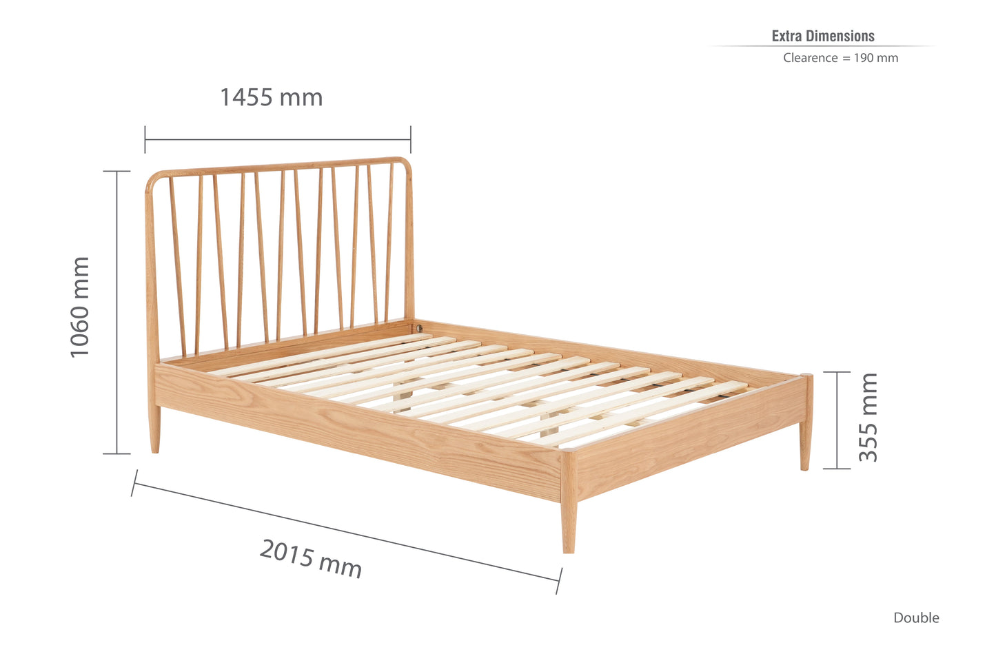 Jesper Oak Double Bed