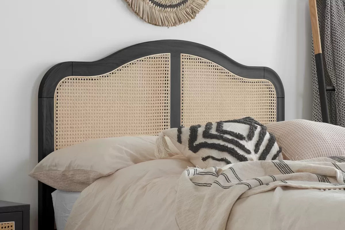 Leonie Black Rattan King Bed