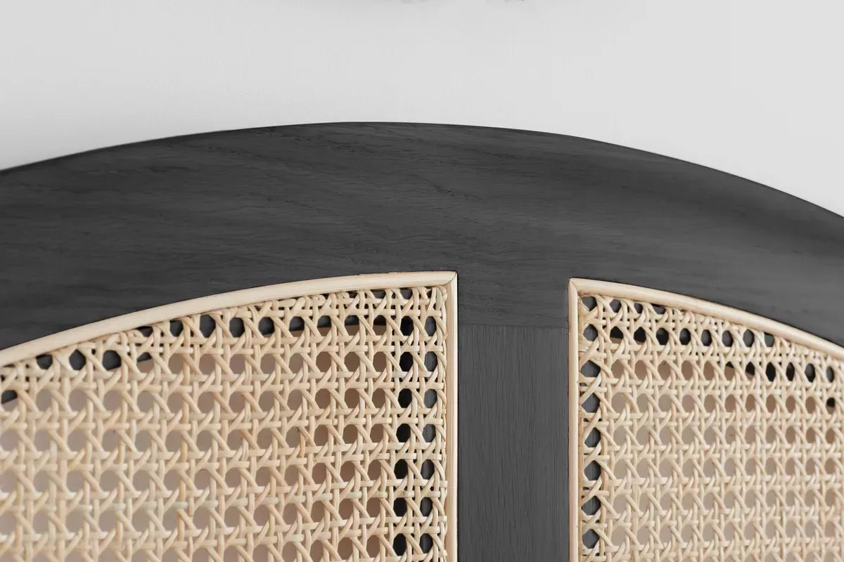 Leonie Black Rattan King Bed