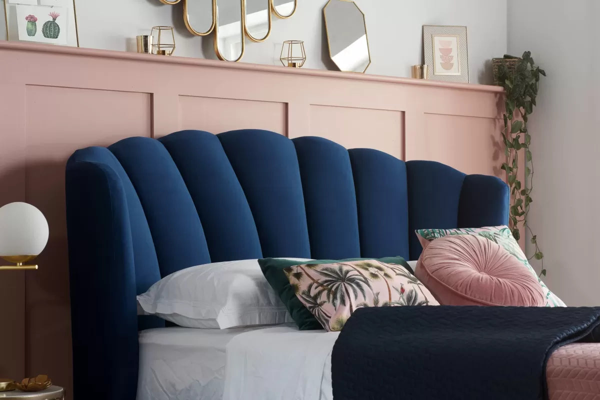 Lottie Midnight Blue Ottoman King Bed